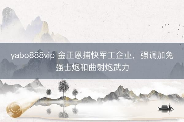 yabo888vip 金正恩捕快军工企业,强调加免强击炮和曲射炮武力