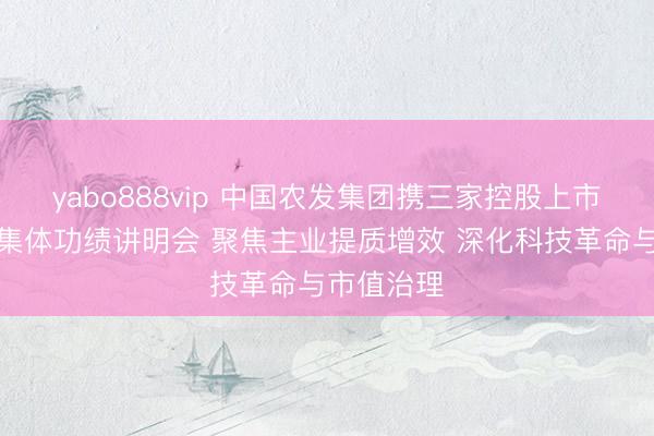 yabo888vip 中国农发集团携三家控股上市公司举办集体功绩讲明会 聚焦主业提质增效 深化科技革命与市值治理