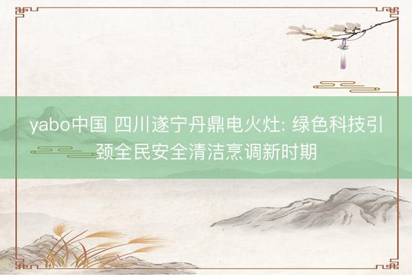 yabo中国 四川遂宁丹鼎电火灶: 绿色科技引颈全民安全清洁烹调新时期
