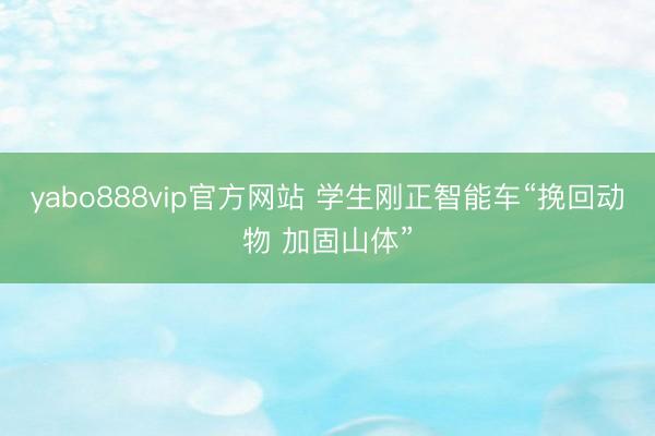 yabo888vip官方网站 学生刚正智能车“挽回动物 加固山体”