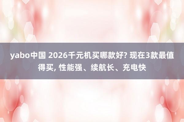 yabo中国 2026千元机买哪款好? 现在3款最值得买, 性能强、续航长、充电快